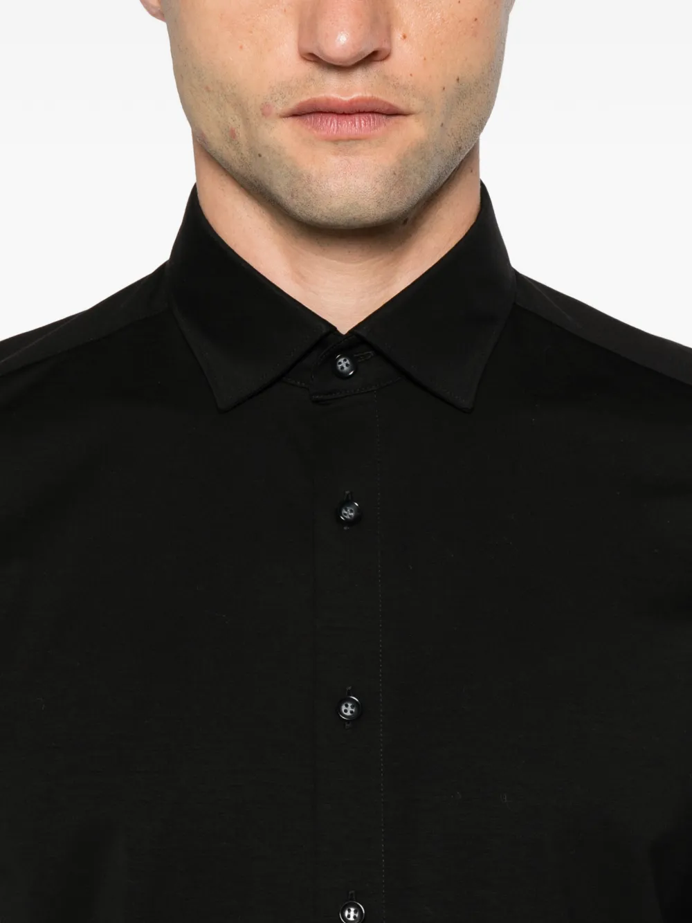 OLYMP long-sleeve button-up shirt Zwart