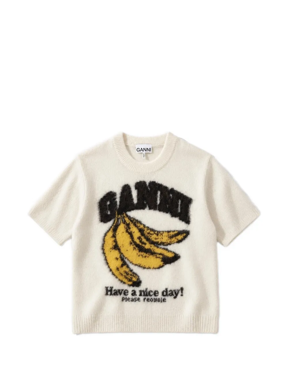 GANNI brushed graphic T-shirt - Tons neutres GANNI brushed graphic T-shirt - Tons neutres
