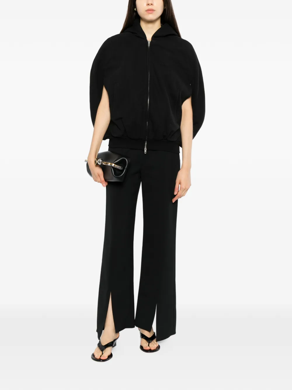 Balenciaga cape-style hooded jacket Zwart