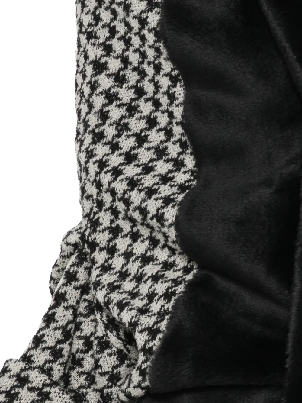 Junya Watanabe houndstooth faux-fur jacket Zwart