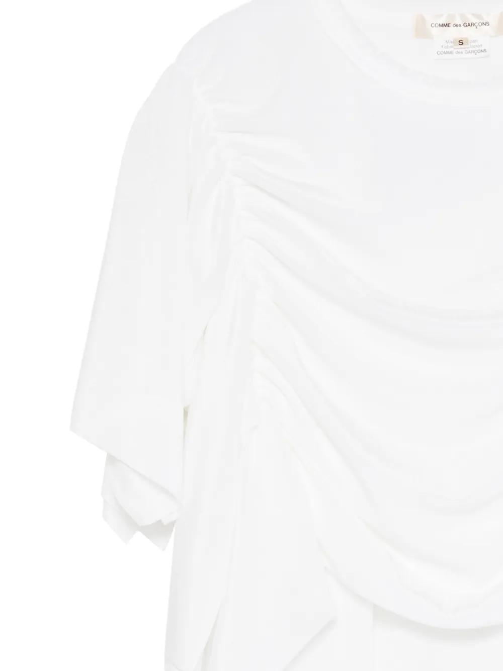 Comme Des Garçons ruched T-shirt Wit