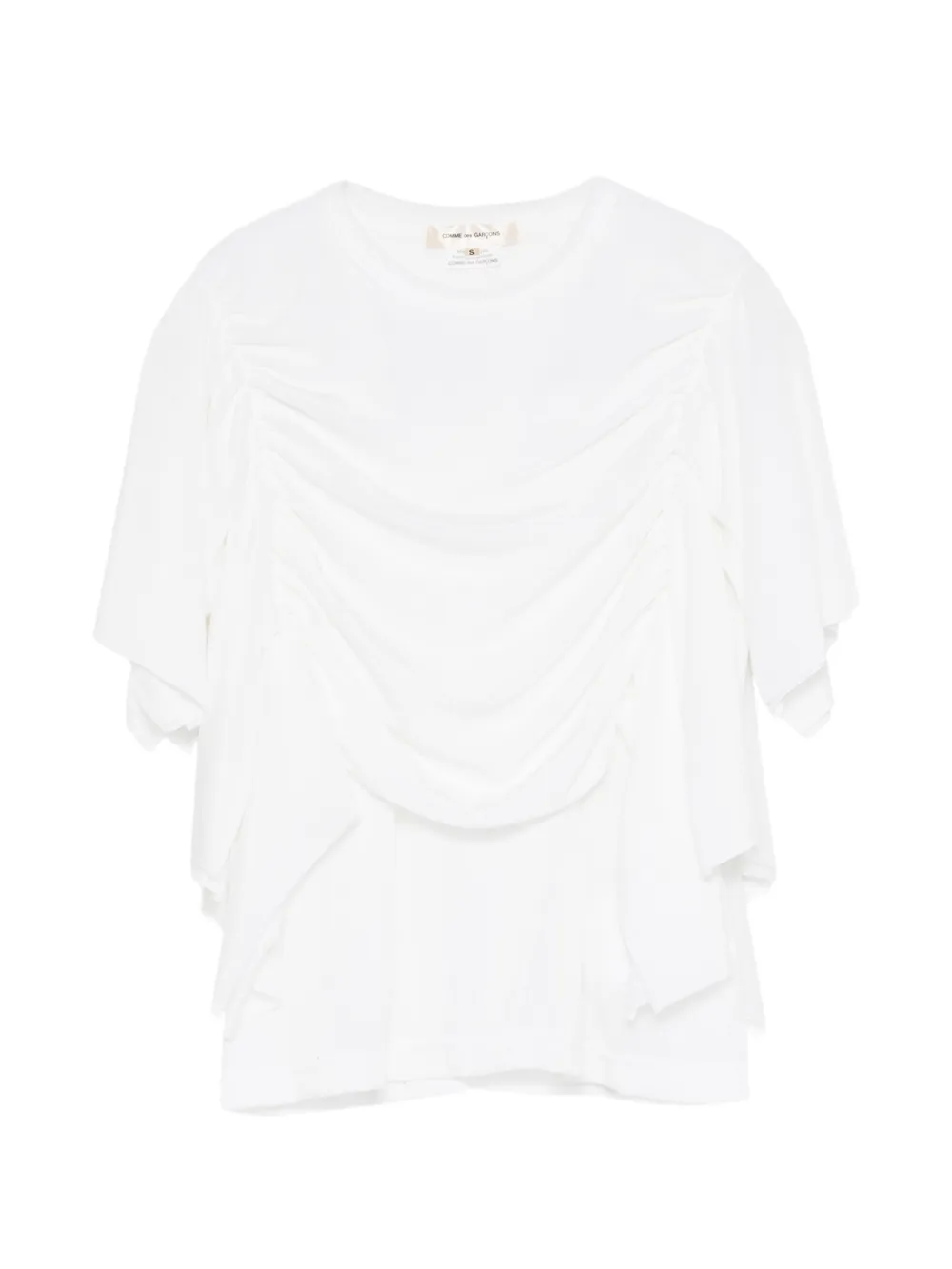 Comme Des Garçons ruched T-shirt - Bianco