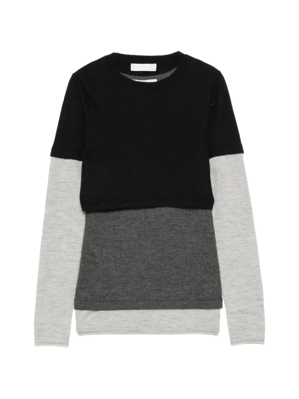 CUDDLEUP colour-block layered top - Black