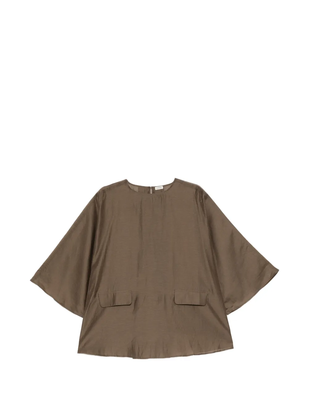 COTEMP wide-sleeve flap-pocket blouse - Marrone