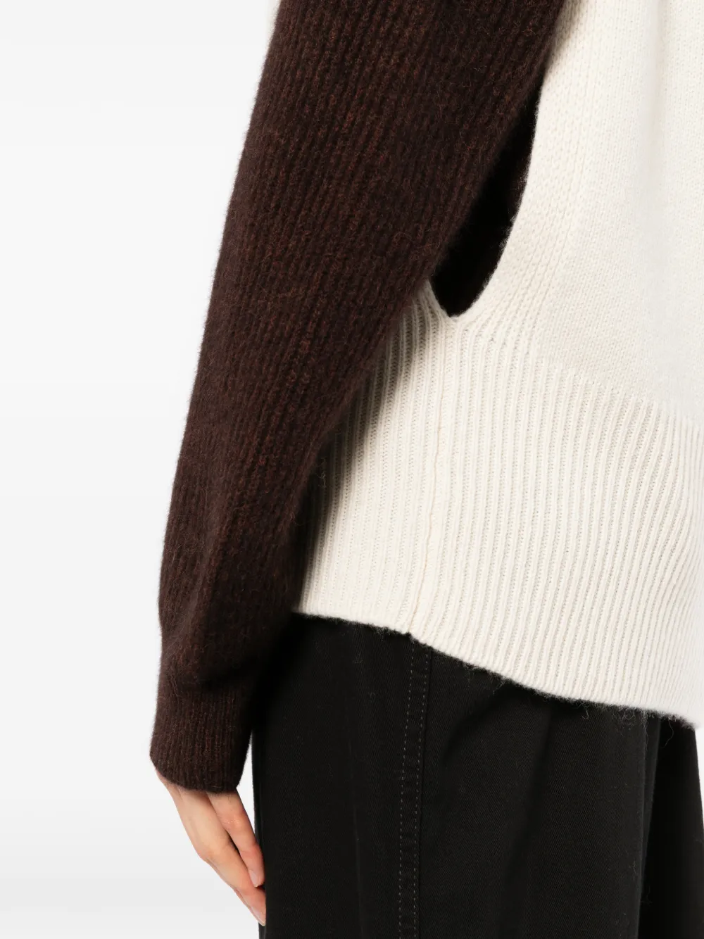 Uma Wang ribbed-knit sleeveless top Beige
