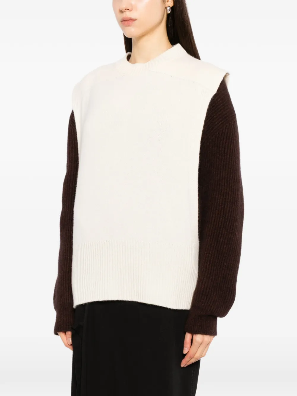 Uma Wang ribbed-knit sleeveless top Beige