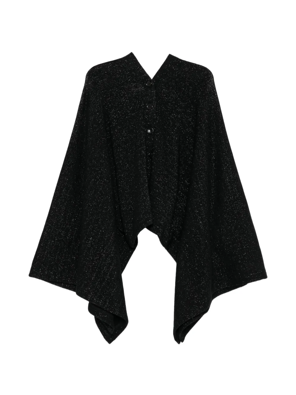 Junya Watanabe glitter-effect V-neck cape Zwart