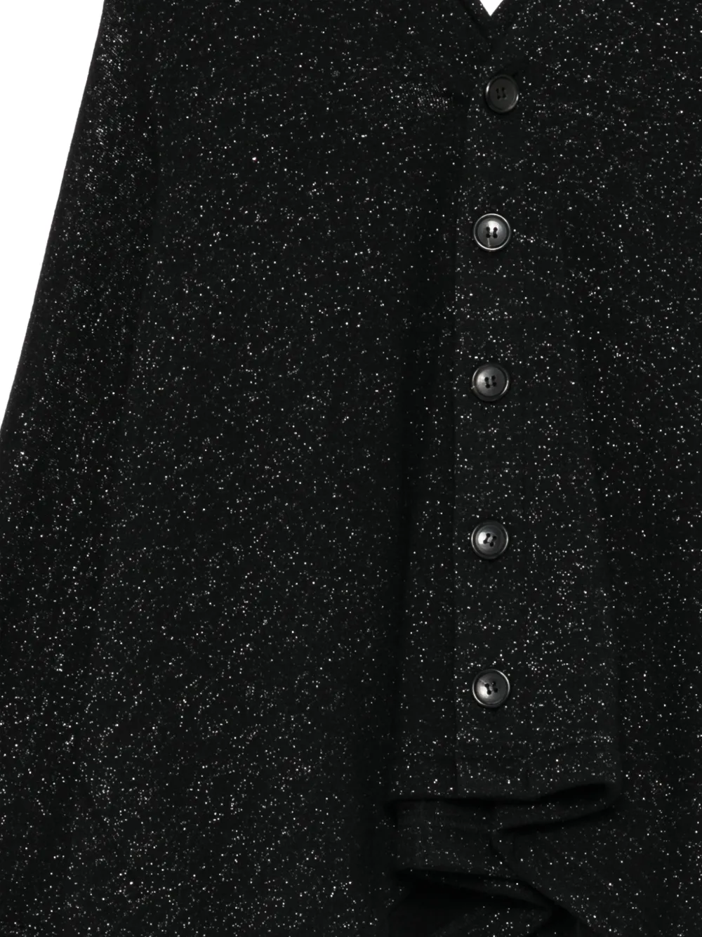 Junya Watanabe glitter-effect V-neck cape Zwart