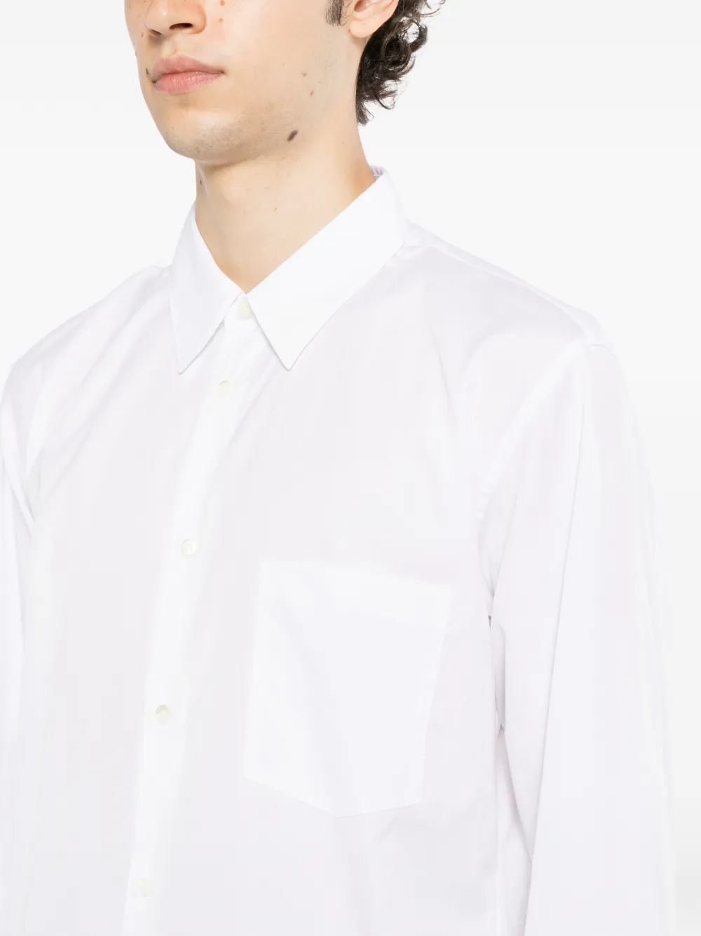Comme des Garçons Homme Plus chest-pocket long-sleeve shirt Wit