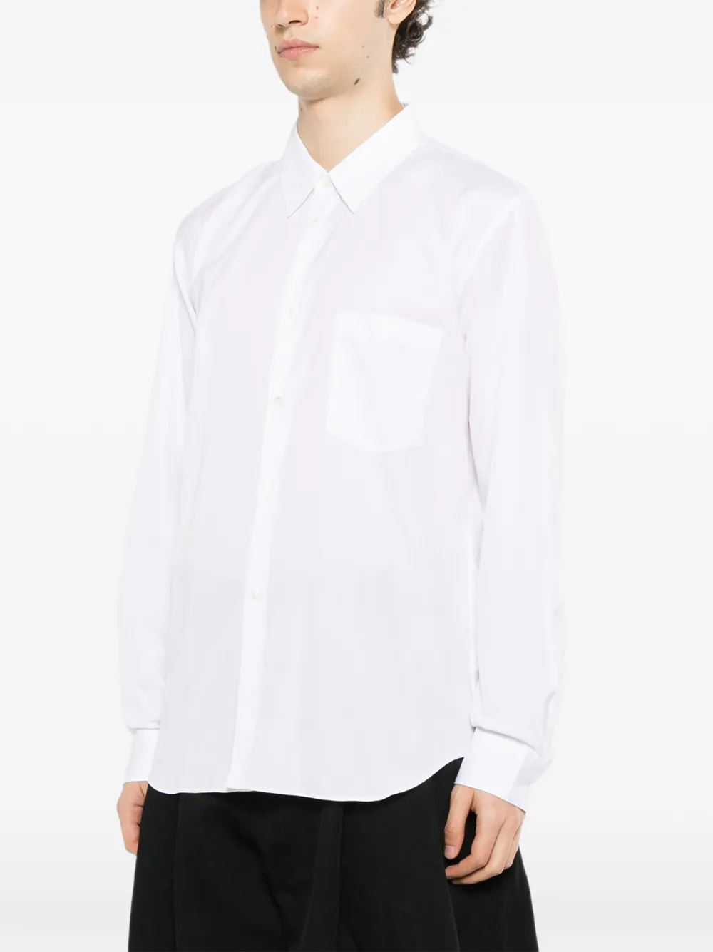 Comme des Garçons Homme Plus chest-pocket long-sleeve shirt Wit