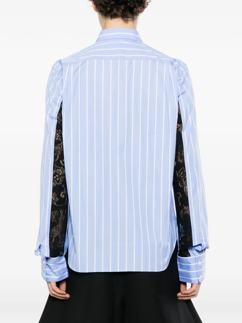 Comme des Garçons Homme Plus vertical-stripe long-sleeve shirt Blauw