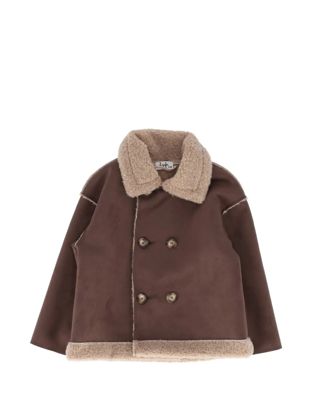 Il Gufo faux-shearling double-breasted coat Bruin