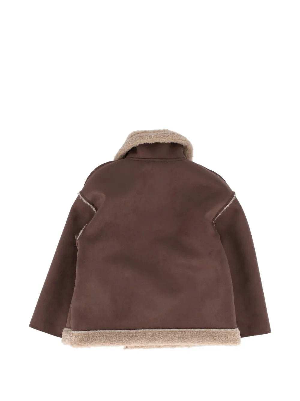 Il Gufo faux-shearling double-breasted coat Bruin