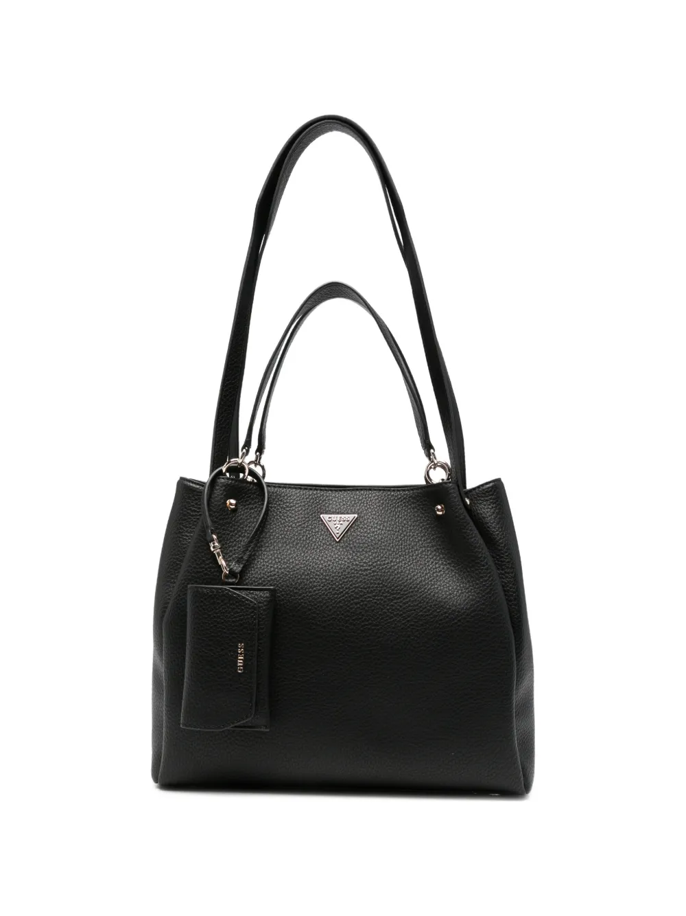 GUESS USA logo-plaque pebbled tote bag - Nero