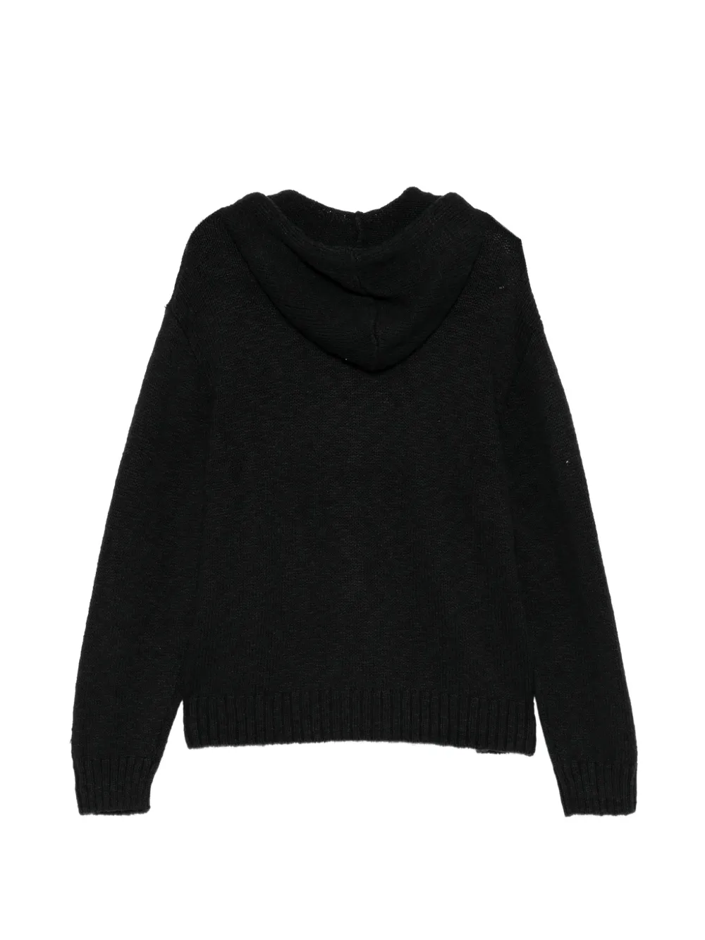 James Perse cotton linen hoodie Zwart