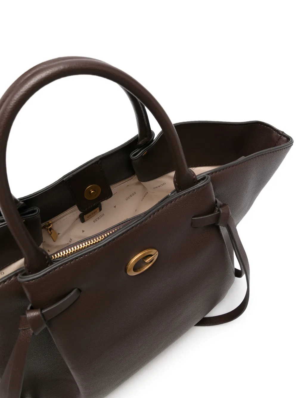 GUESS USA Shopper met logoplakkaat Bruin