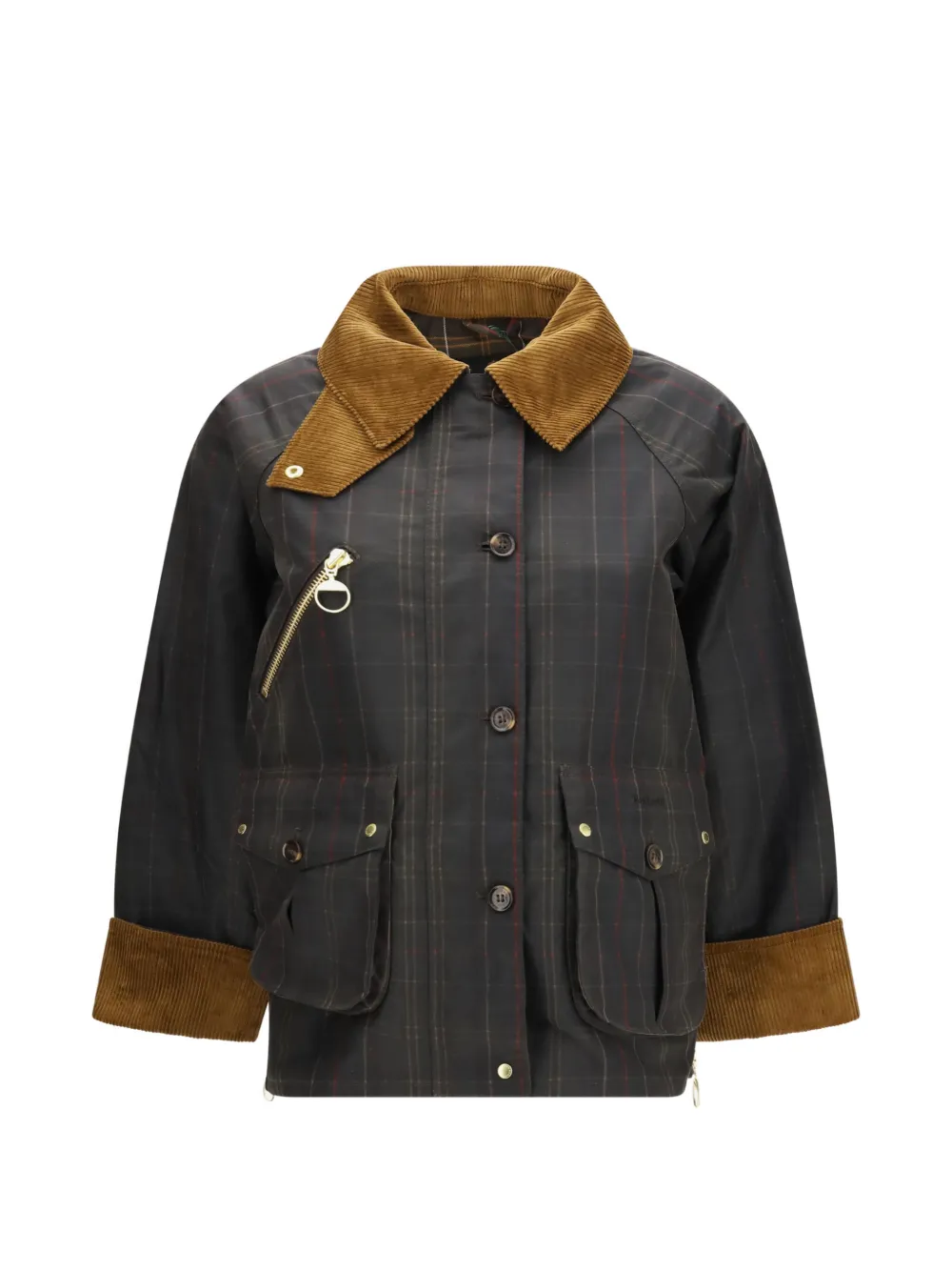 Barbour Marena check waxed jacket - Vert