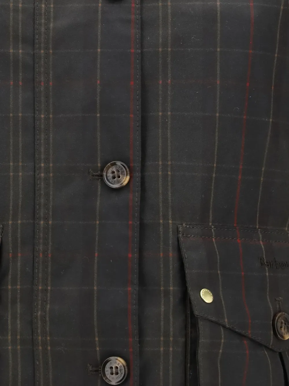 Barbour Marena geruit gewaxt jack Groen