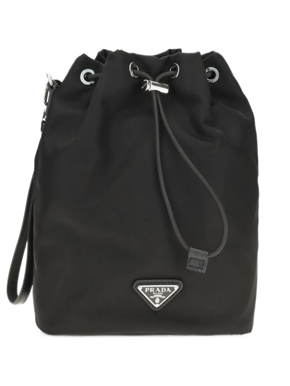 Prada Re-Nylon logo-plaque pouch - Nero