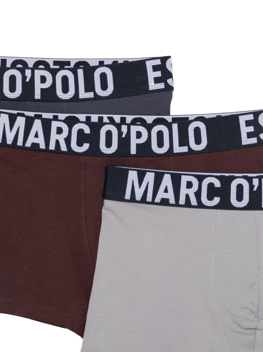 Marc O'Polo Drie boxershorts met logoband Grijs