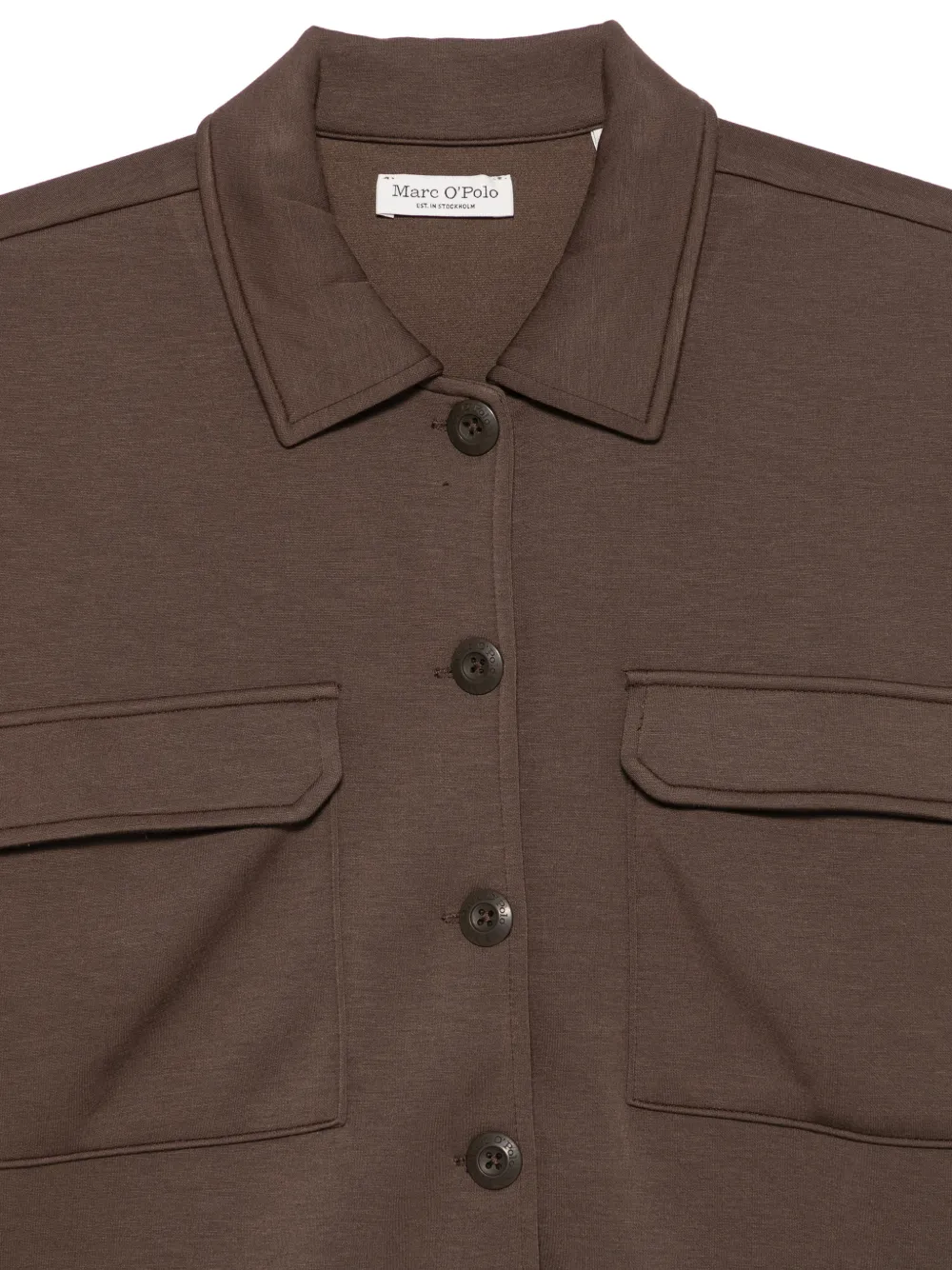 Marc O'Polo Button-up shirtjack met borstzak Bruin