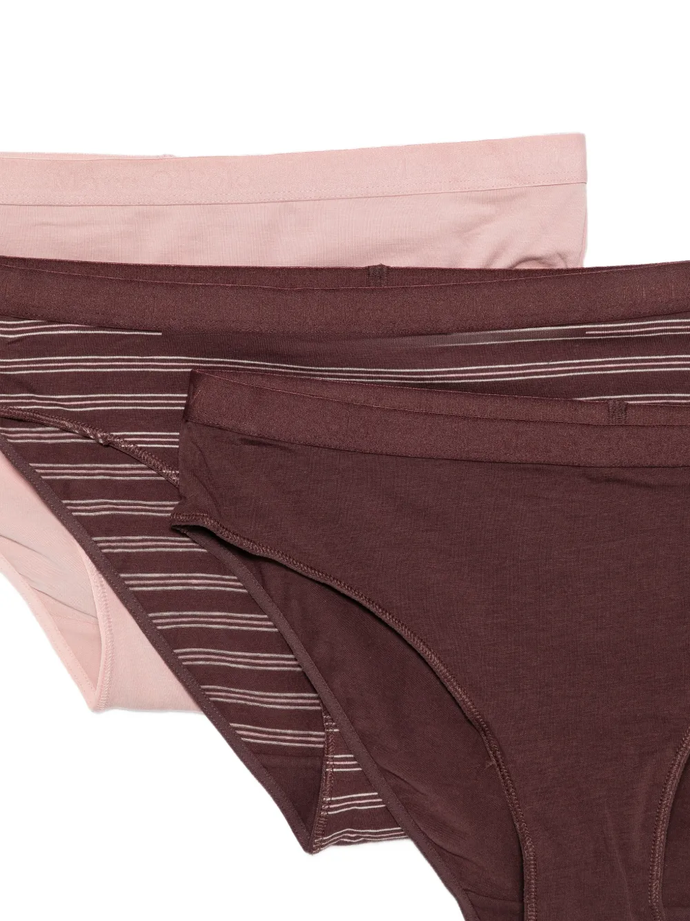 Marc O'Polo Drie gestreepte slips van katoenblend Roze