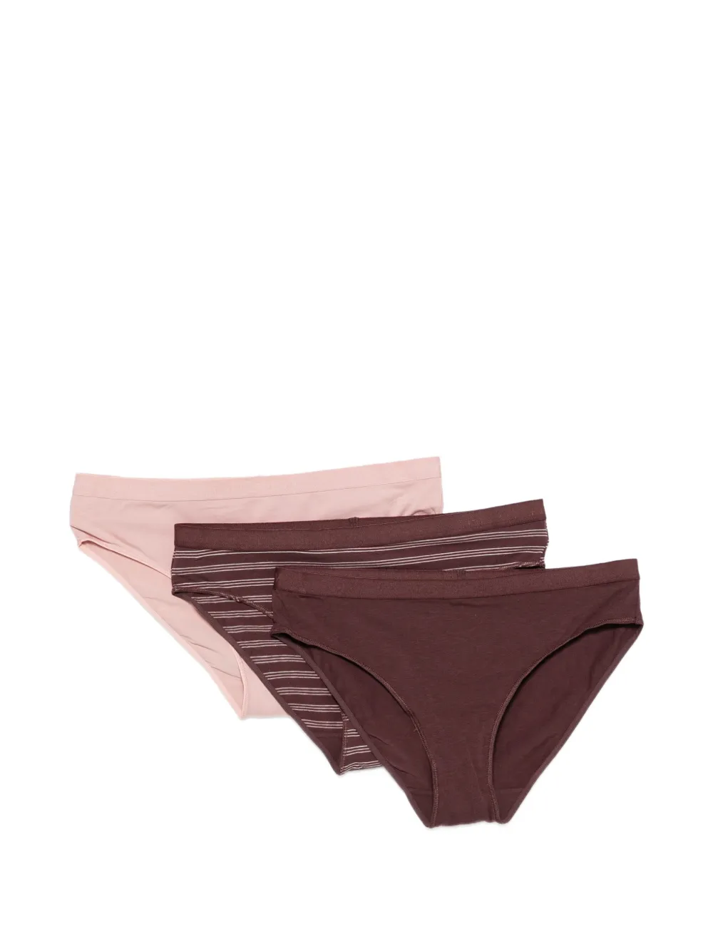 Marc O'Polo striped cotton-blend briefs (set of three) - Rose