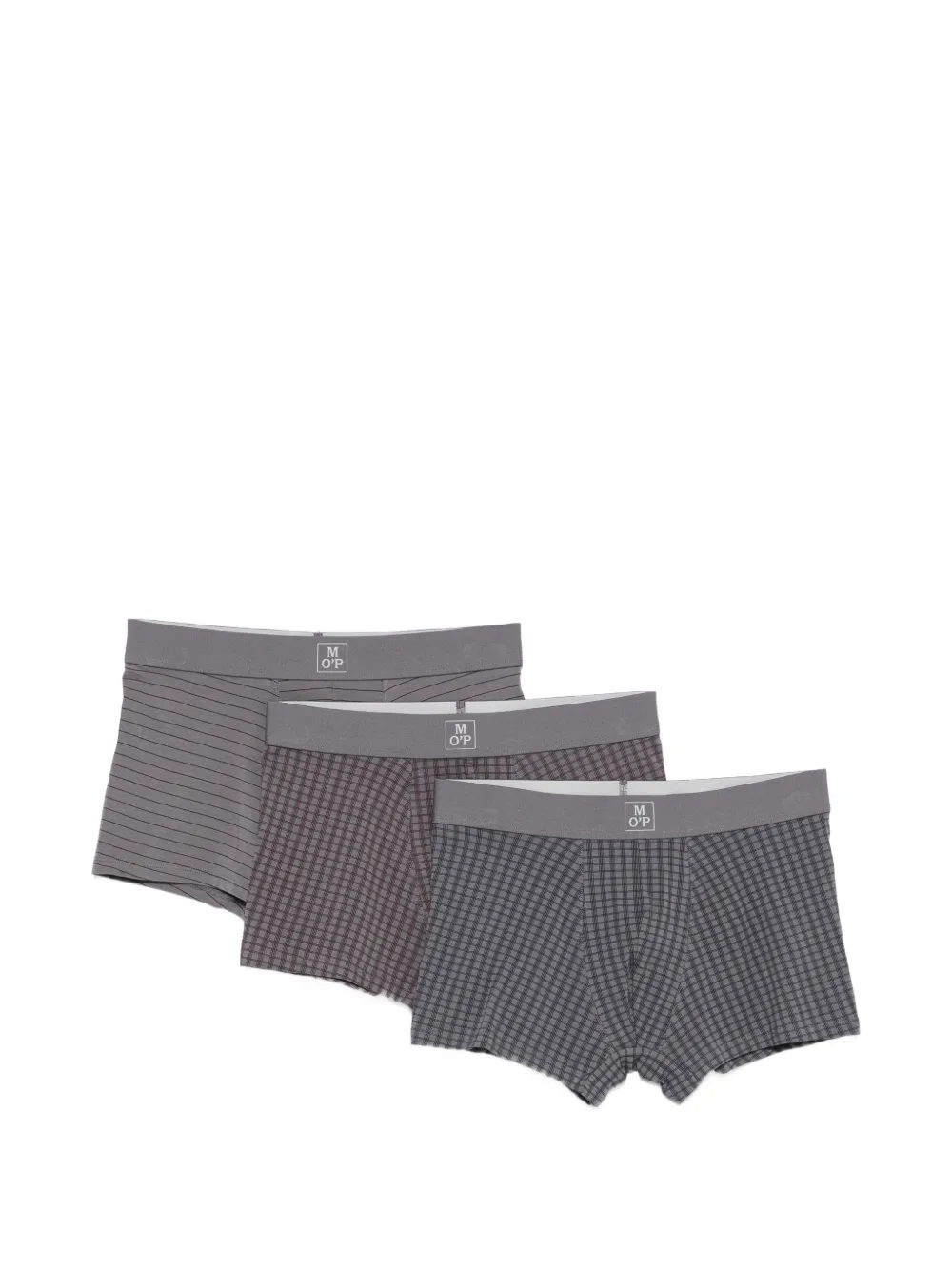 Marc O'Polo check-print striped boxers (set of three) - Gris Marc O'Polo check-print striped boxers (set of three) - Gris