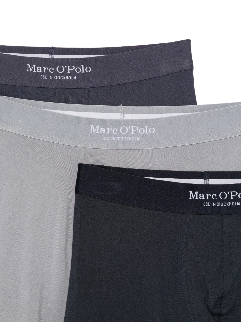 Marc O'Polo Drie boxershorts met logoband Grijs