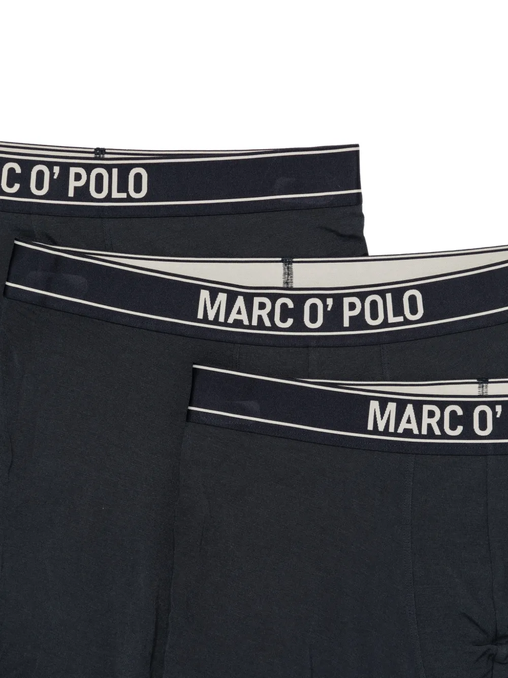 Marc O'Polo Drie boxershorts met logoband Zwart