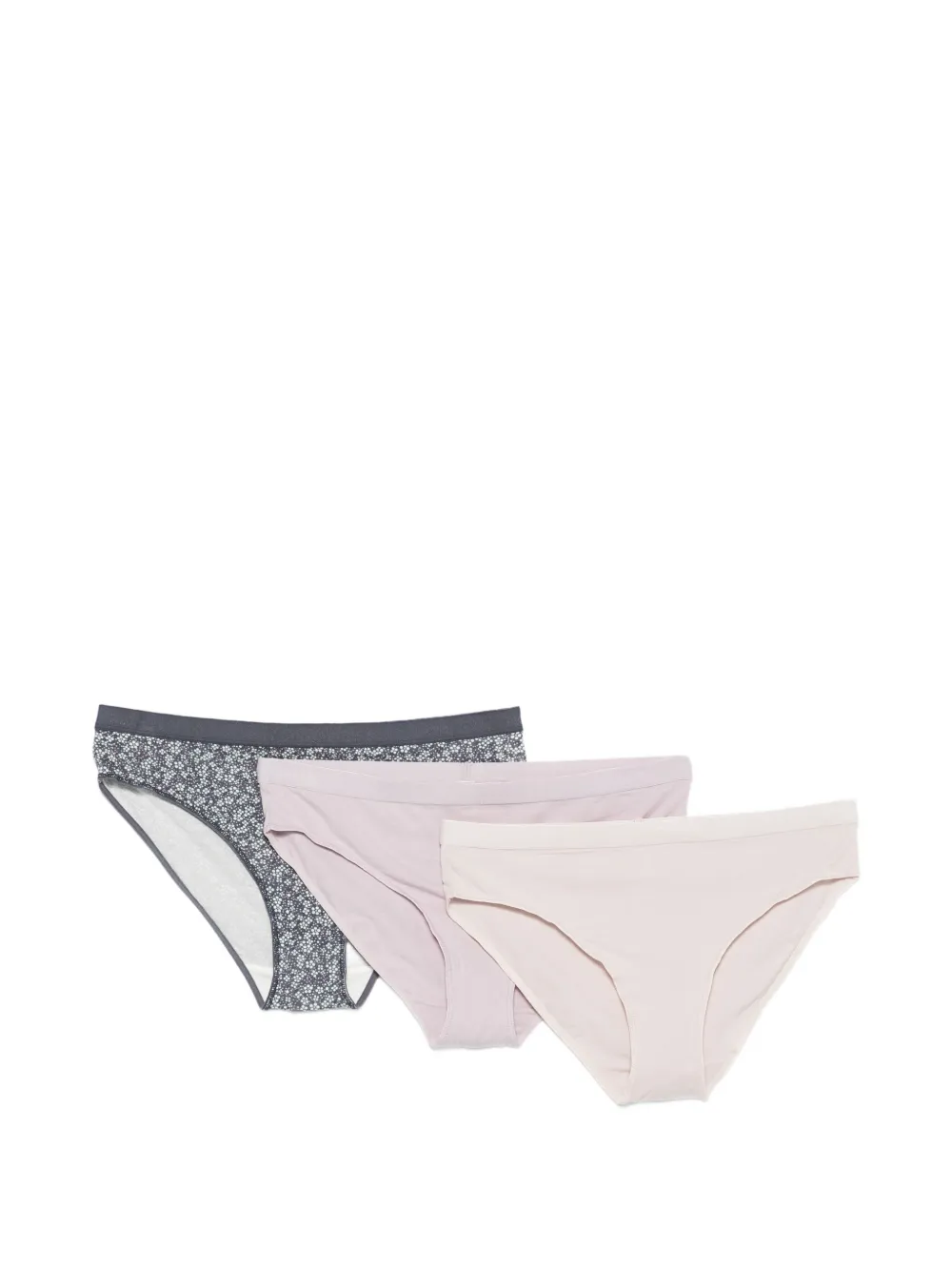Marc O'Polo floral-print logo-waistband briefs (set of three) - Grigio