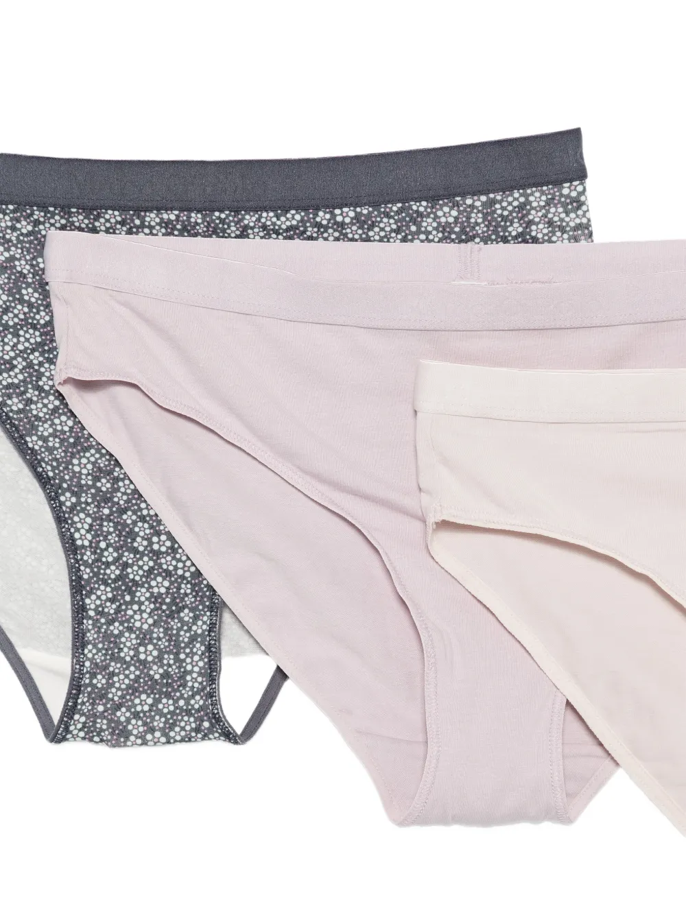 Marc O'Polo Drie slips met logoband en bloemen-print Grijs