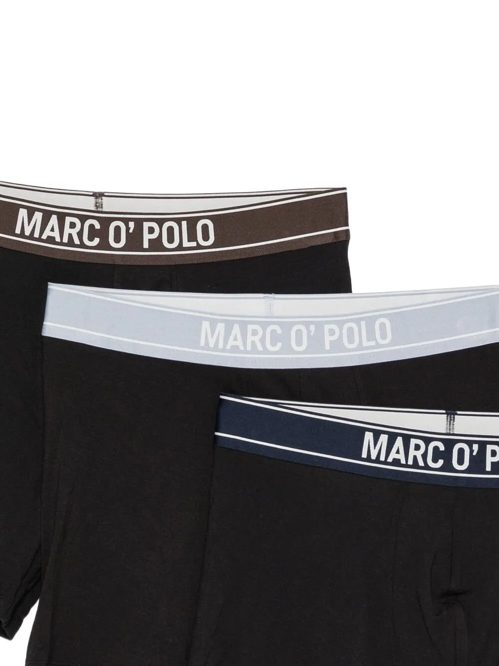 Marc O'Polo Drie boxershorts met logoband Zwart