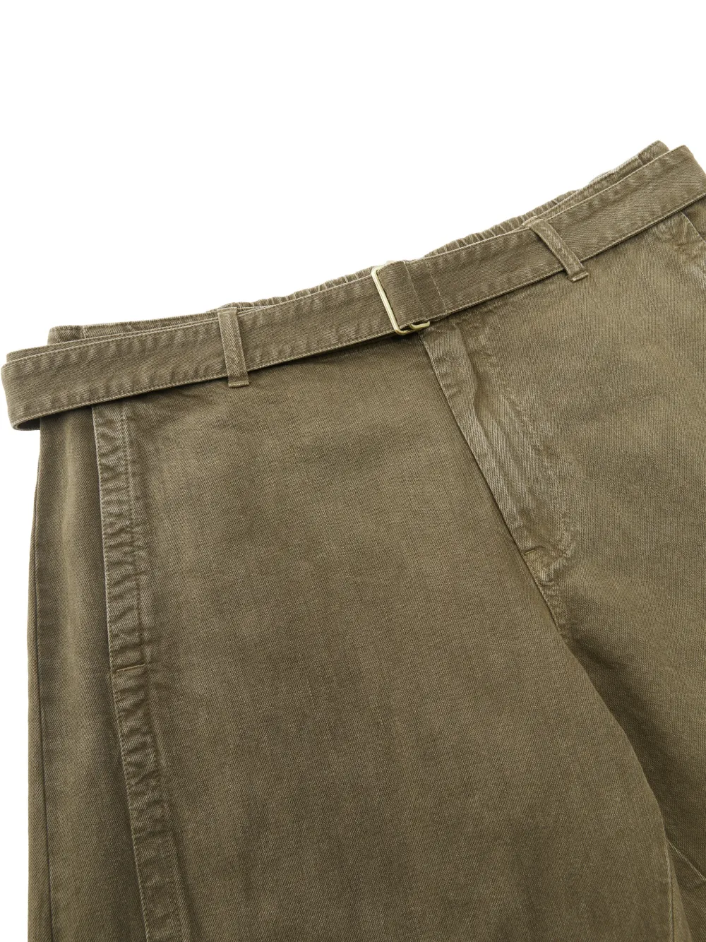 CROQUIS Broek met gebogen wijde pijpen Groen