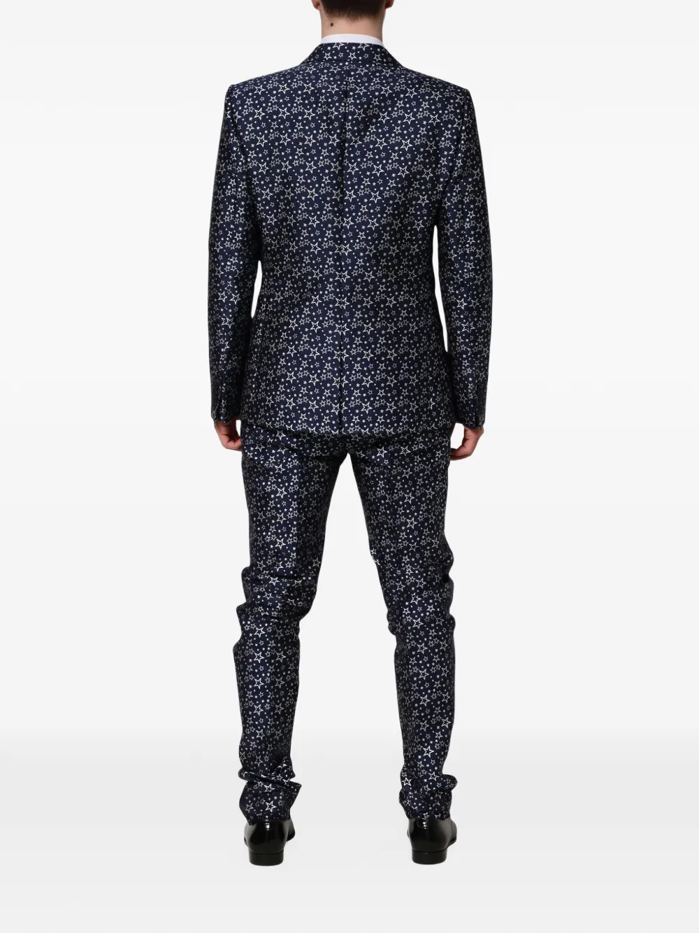 Dolce & Gabbana Martini star-jacquard three-piece suit Blauw