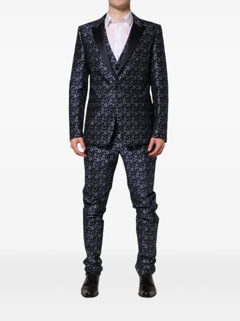 Dolce & Gabbana Martini star-jacquard three-piece suit