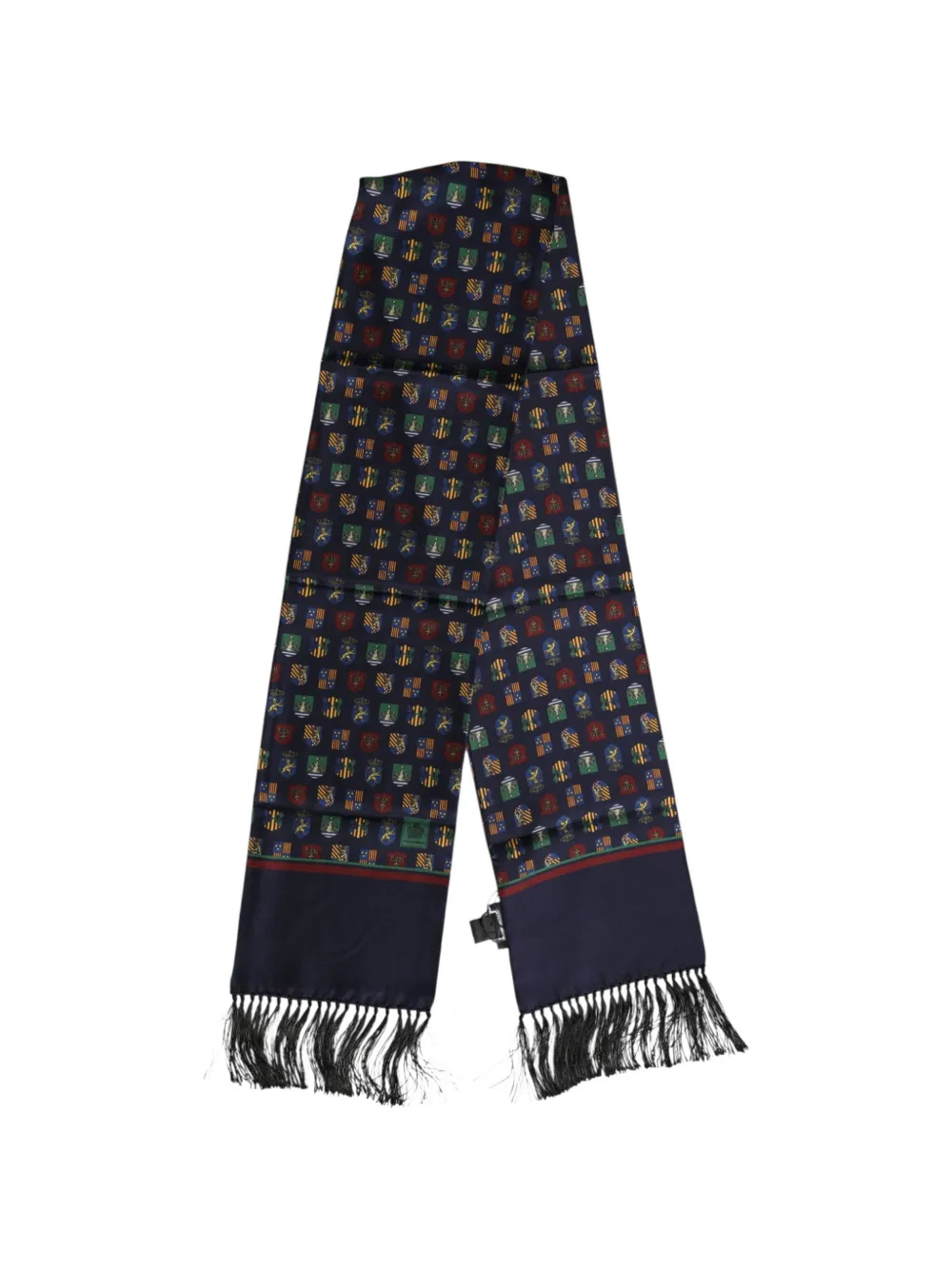 Dolce & Gabbana heraldic-print fringed scarf - Blu