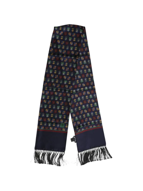 Dolce & Gabbana heraldic-print fringed scarf