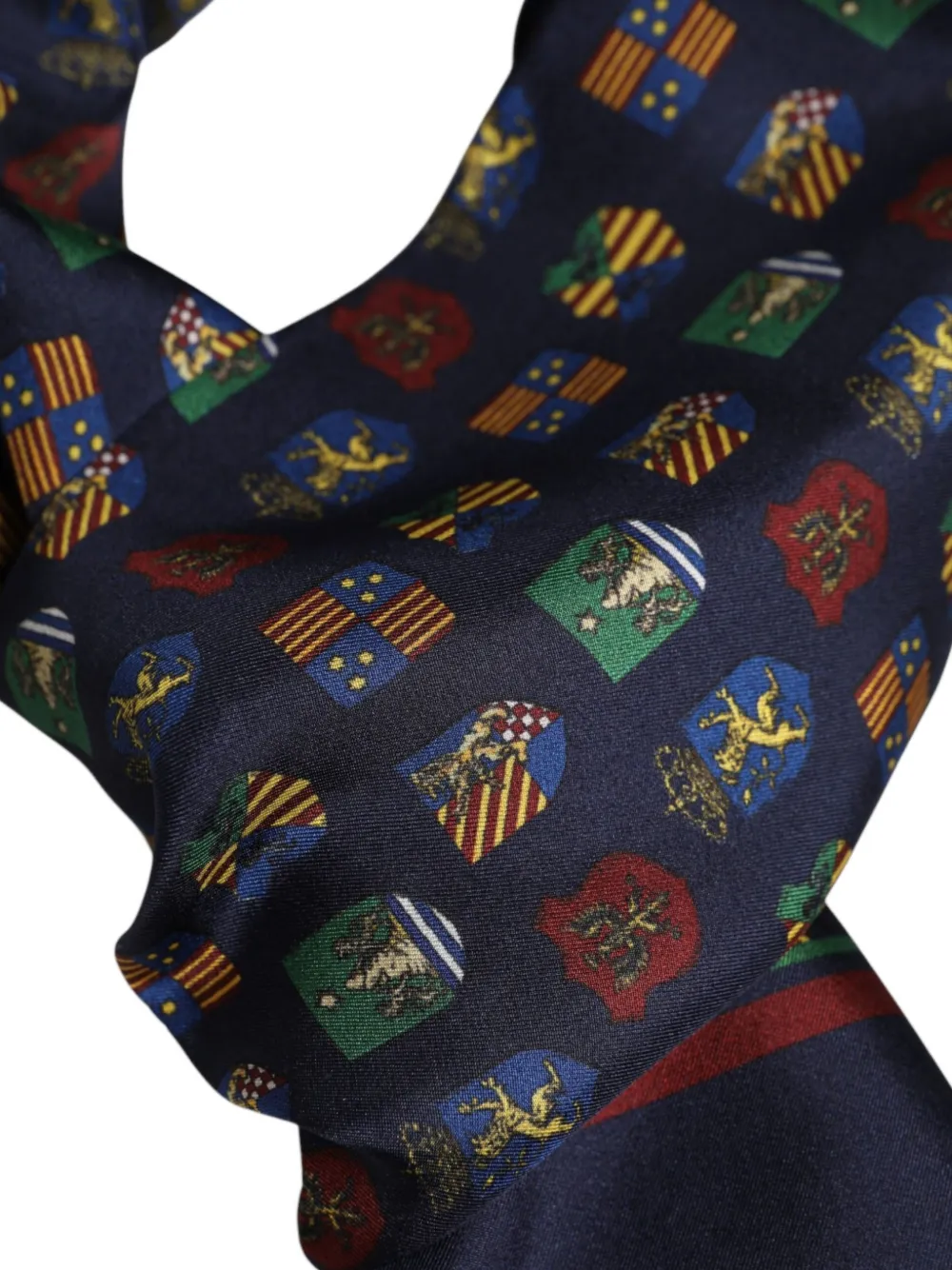 Dolce & Gabbana Sjaal met heraldische print en franje Blauw