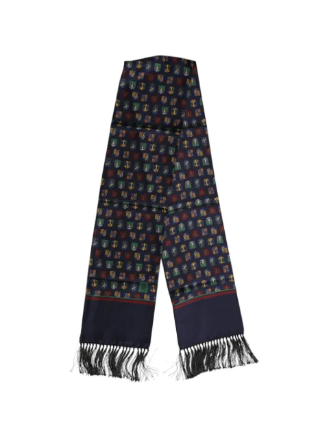 Dolce & Gabbana heraldic-print fringed scarf