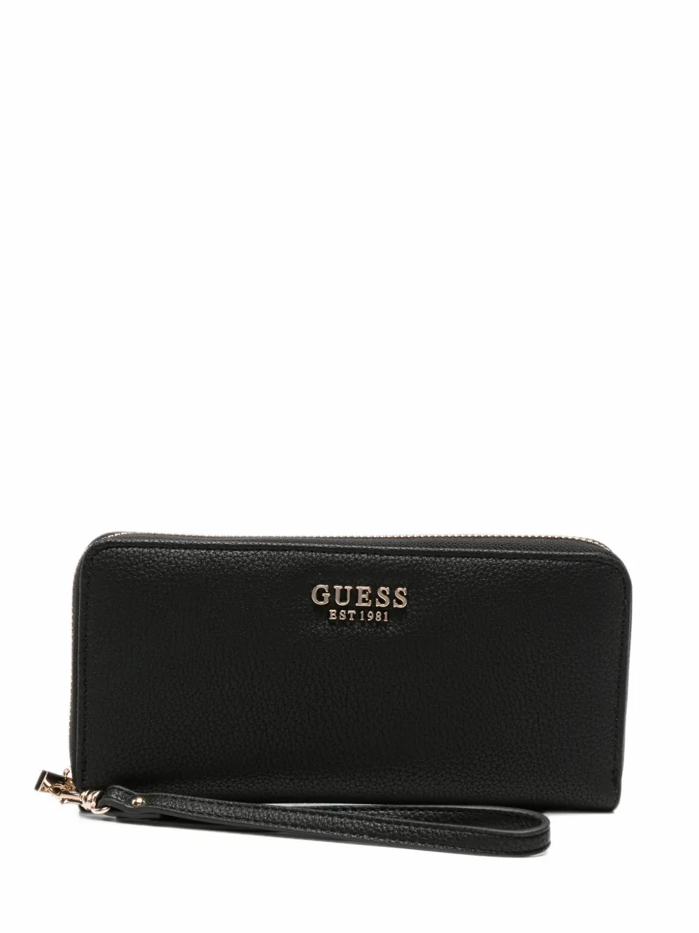 GUESS USA logo-plaque pebbled-effect wallet - Schwarz