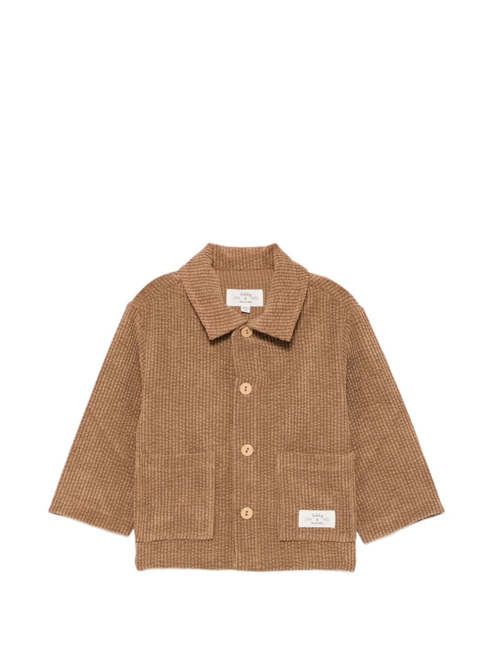 TEDDY & MINOU corduroy patch-pocket shirt Bruin