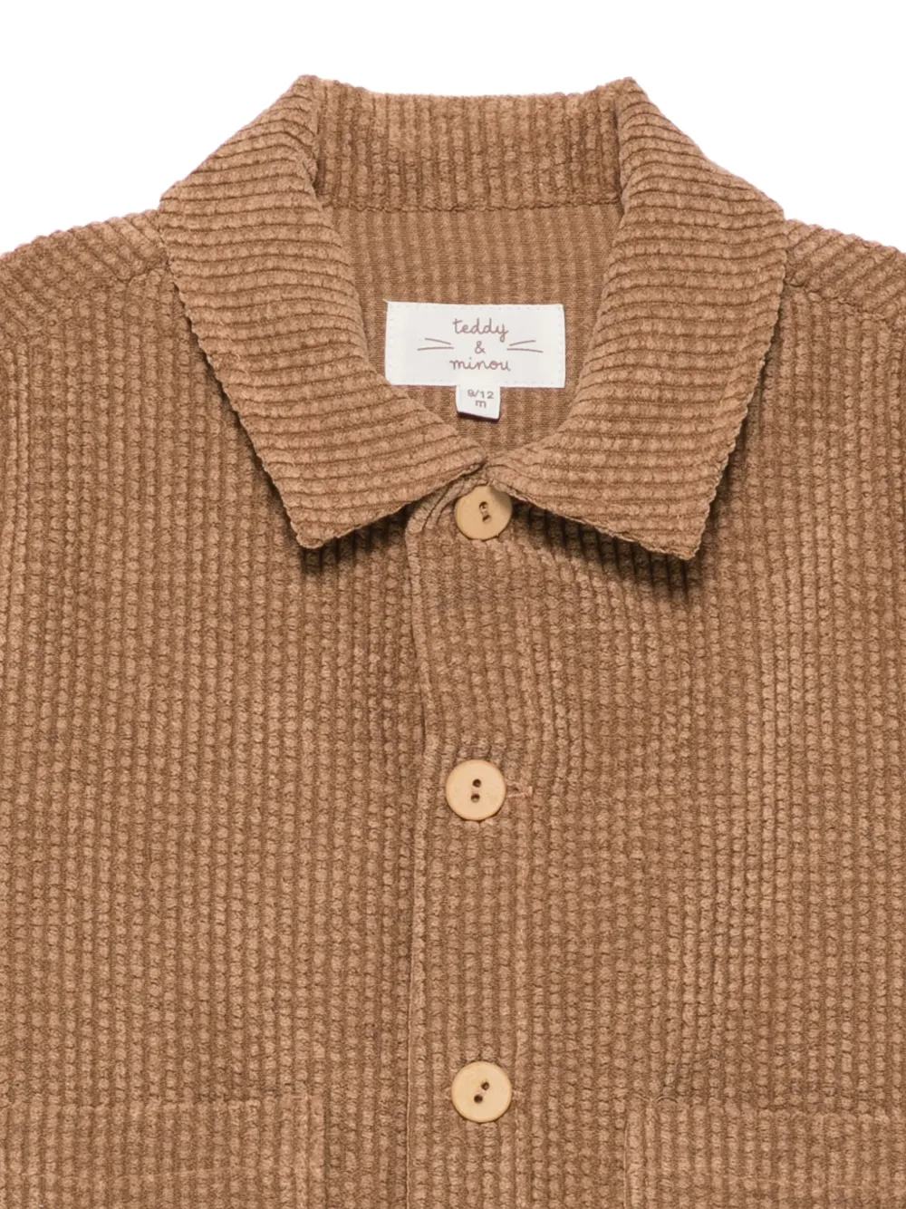 TEDDY & MINOU corduroy patch-pocket shirt Bruin