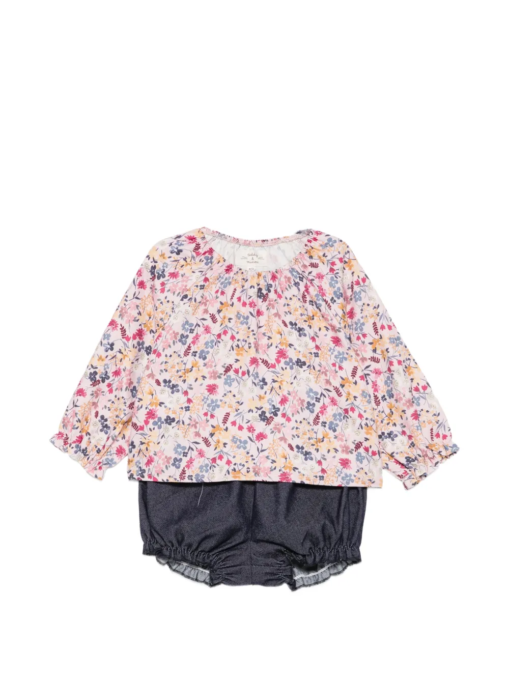TEDDY & MINOU floral-print bloomer T-shirt and shorts set Roze