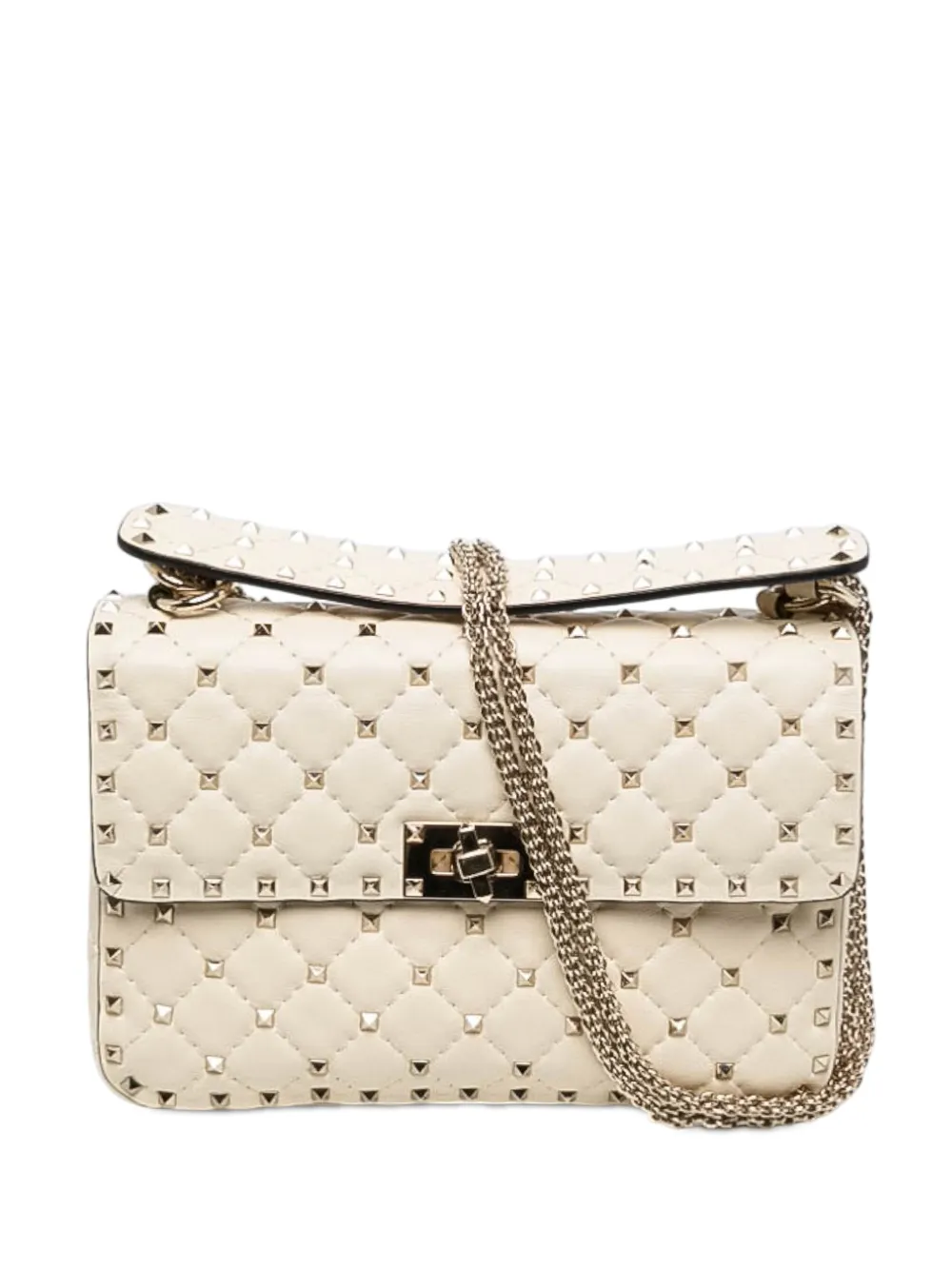 Valentino Garavani Pre-Owned sac à main médium en cuir Nappa à ornements Rockstud Spike (2000-2017) - Blanc