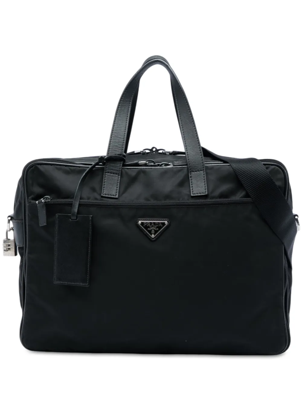 Prada Pre-Owned sacoche Saffiano Trimmed Tessuto (2013-2026) - Noir