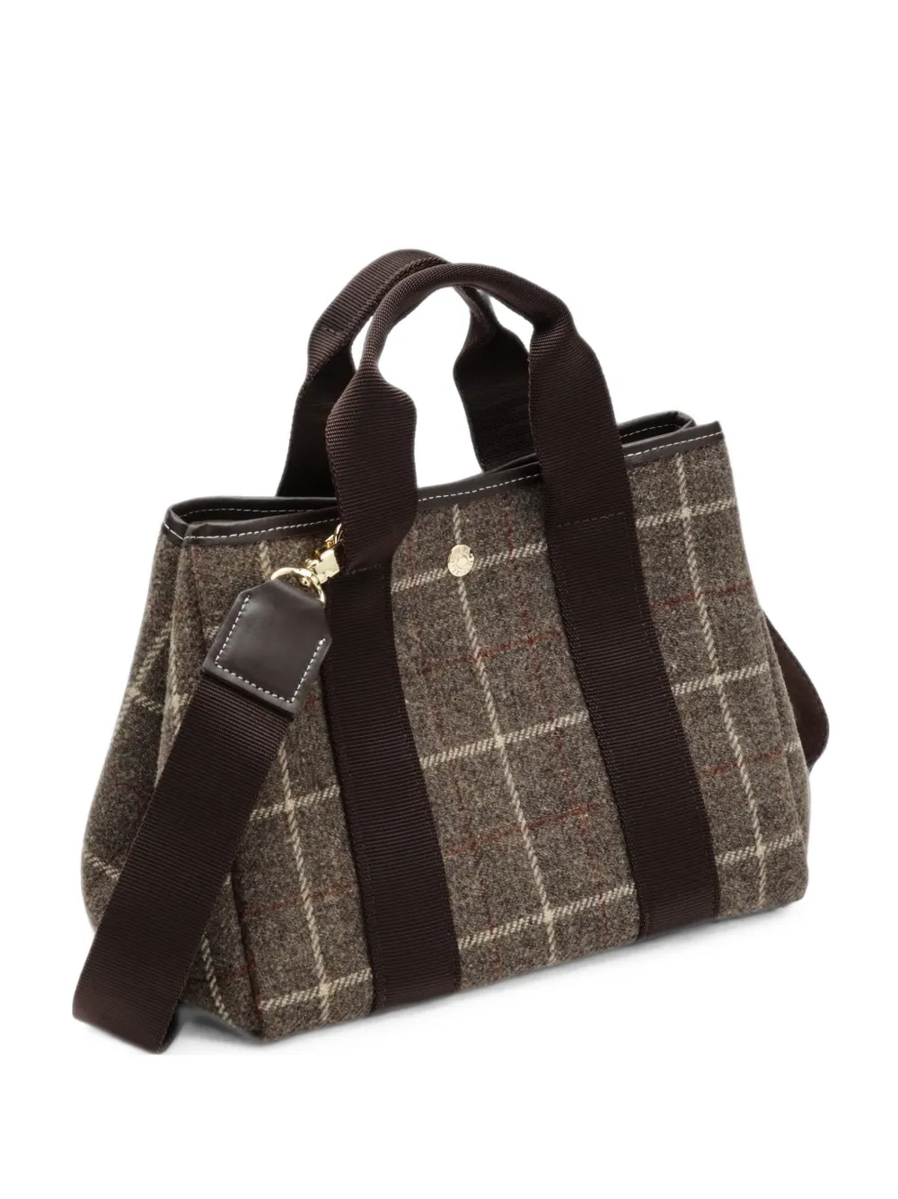 Rue De Verneuil Traversée check wool-blend tote bag