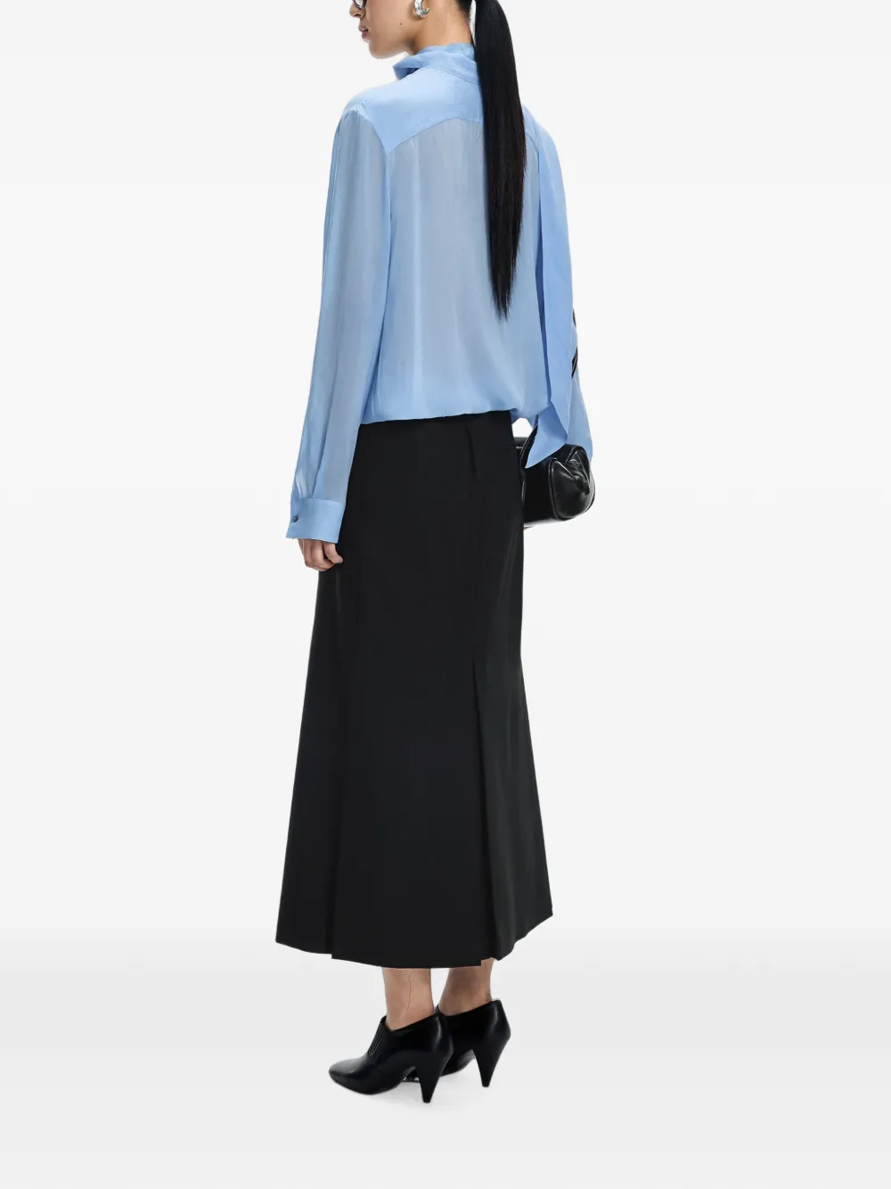 JNBY Blouse met gestrikte hals Blauw