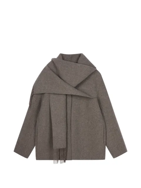JNBY fringe-trim scarf-detail coat