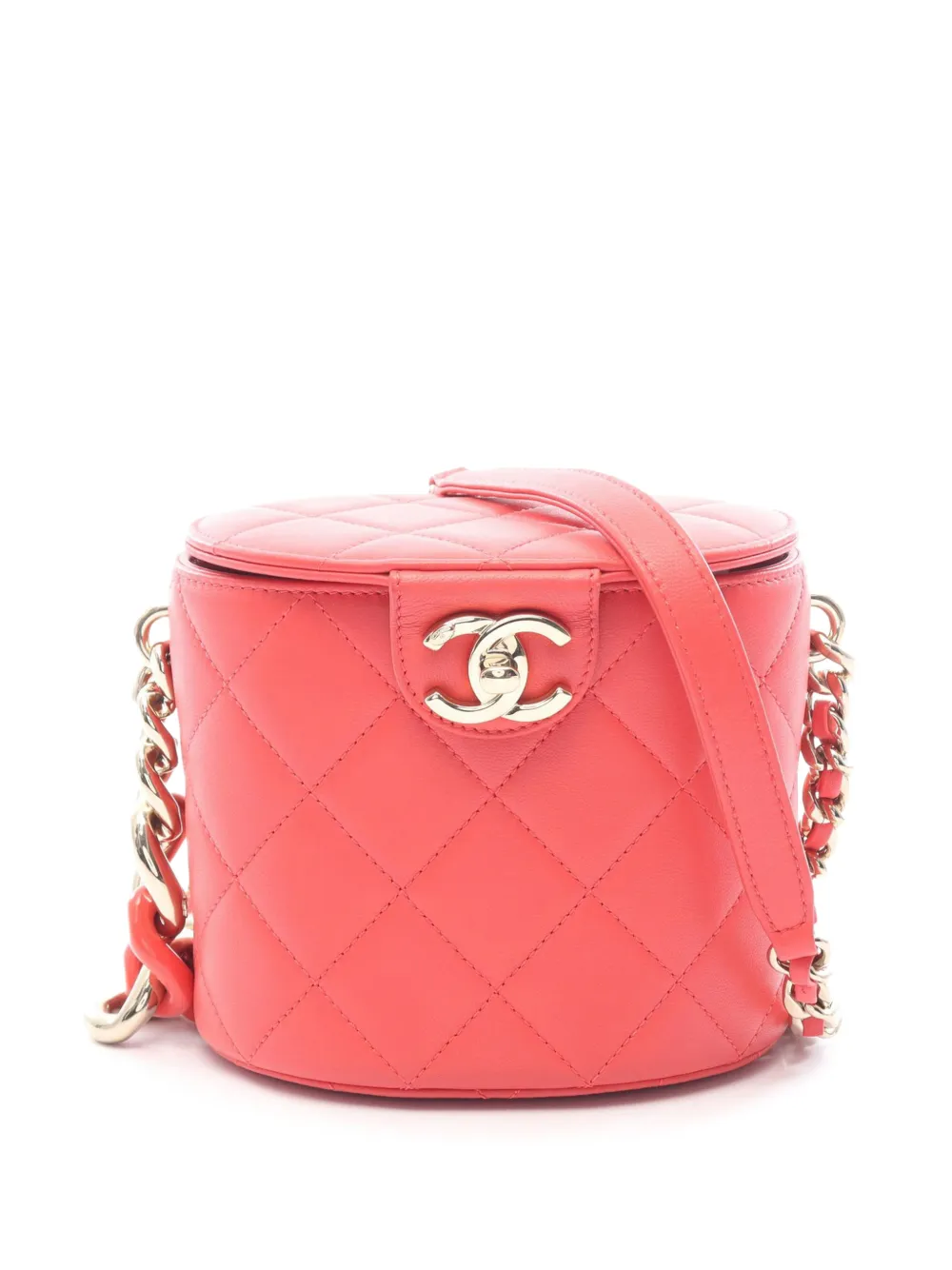 CHANEL Pre-Owned 2019 CC Lambskin Elegant Chain Case vanity bag - Arancione